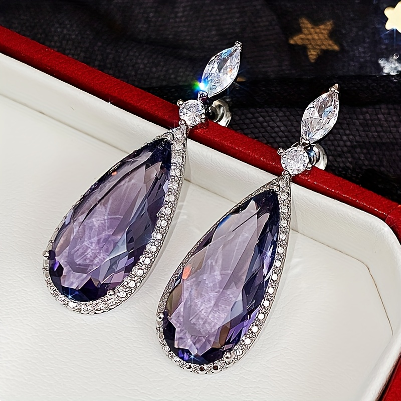 Luxury Women's Water Drop Shape Earrings, Elegant Design